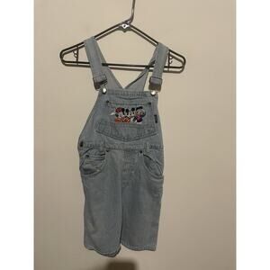 Mickey Unlimited Disney Jerry Leigh Denim Bib Overalls Shorts Kids Size 10‎